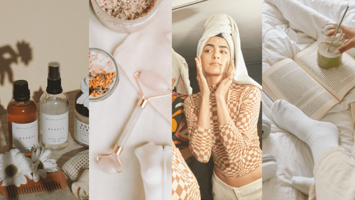 Cozy self-care kit for women with non-toxic self-care products, ideal as a best self-care product for busy mom on Mother’s Day