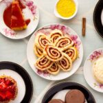Variety of Baked and Dessert Foods on Plates