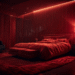 Modern Deep dark cherry bedroom